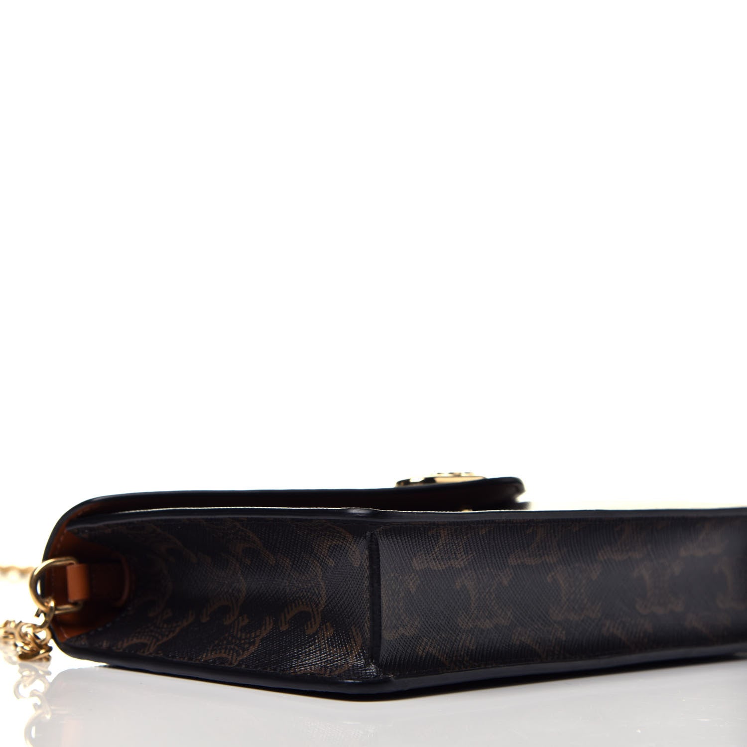 Celine Triomphe Canvas Maillon Wallet On Chain Bag Tan 7 of 8