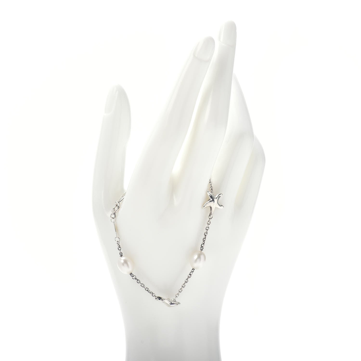 Tiffany Sterling Silver Pearl Elsa Peretti Starfish Bracelet 2 of 4