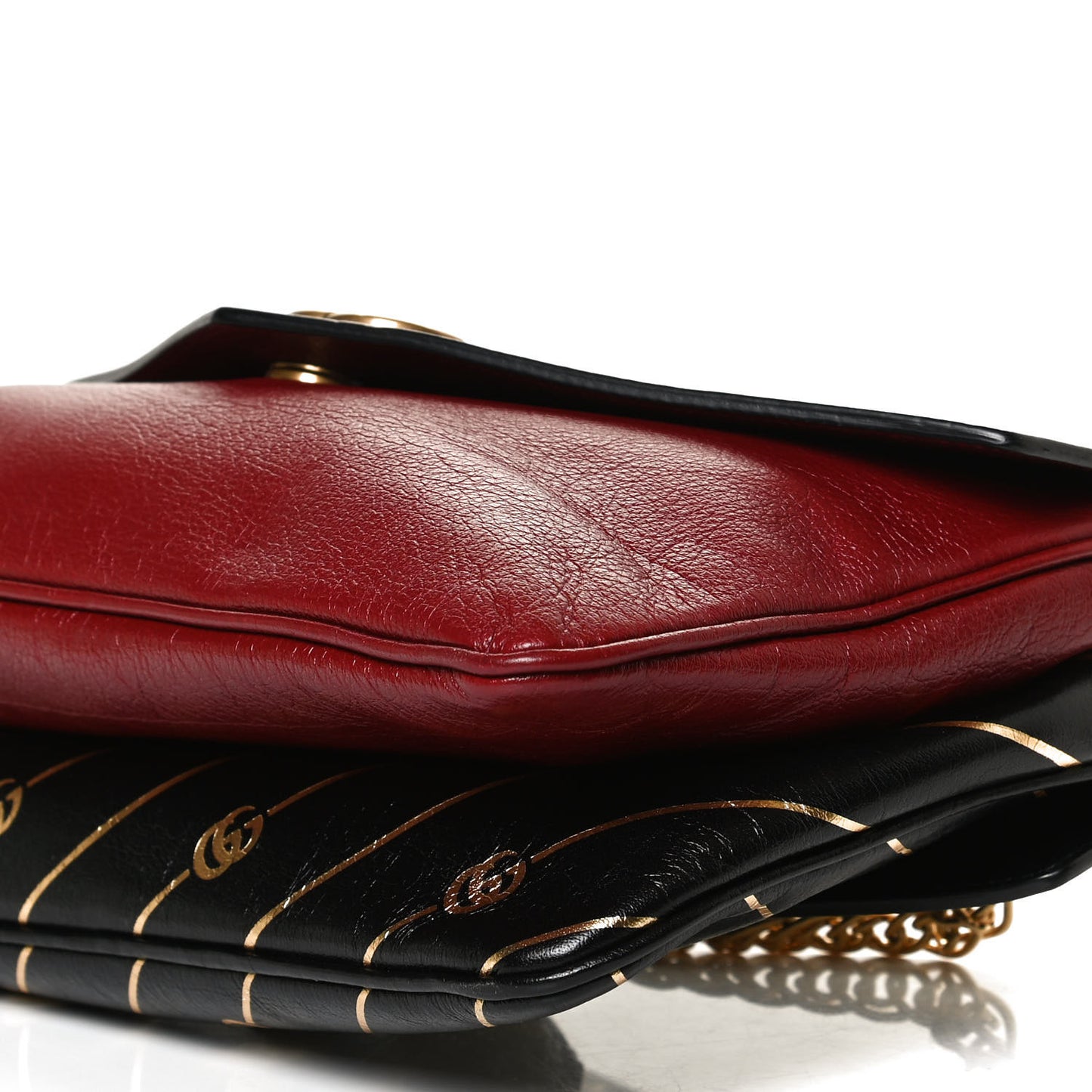 Calfskin Diagonal GG Medium Thiara Double Envelope Shoulder Bag Black Red