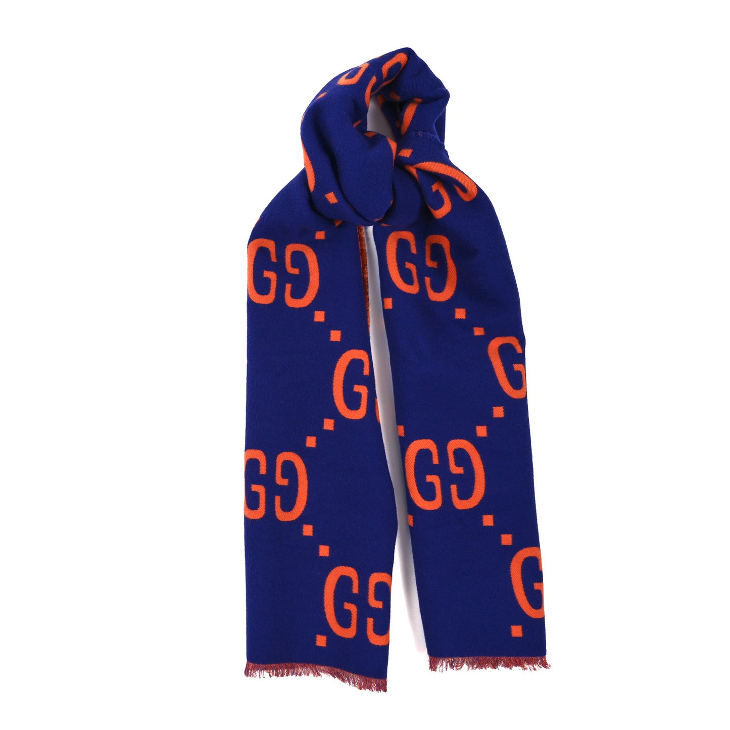 Wool Silk Monogram Jumbo GG Freedom Scarf Parma Violet Orange