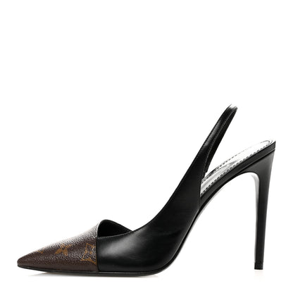 Louis Vuitton Monogram Cherie Slingback Pumps 40 Black 1 of 9
