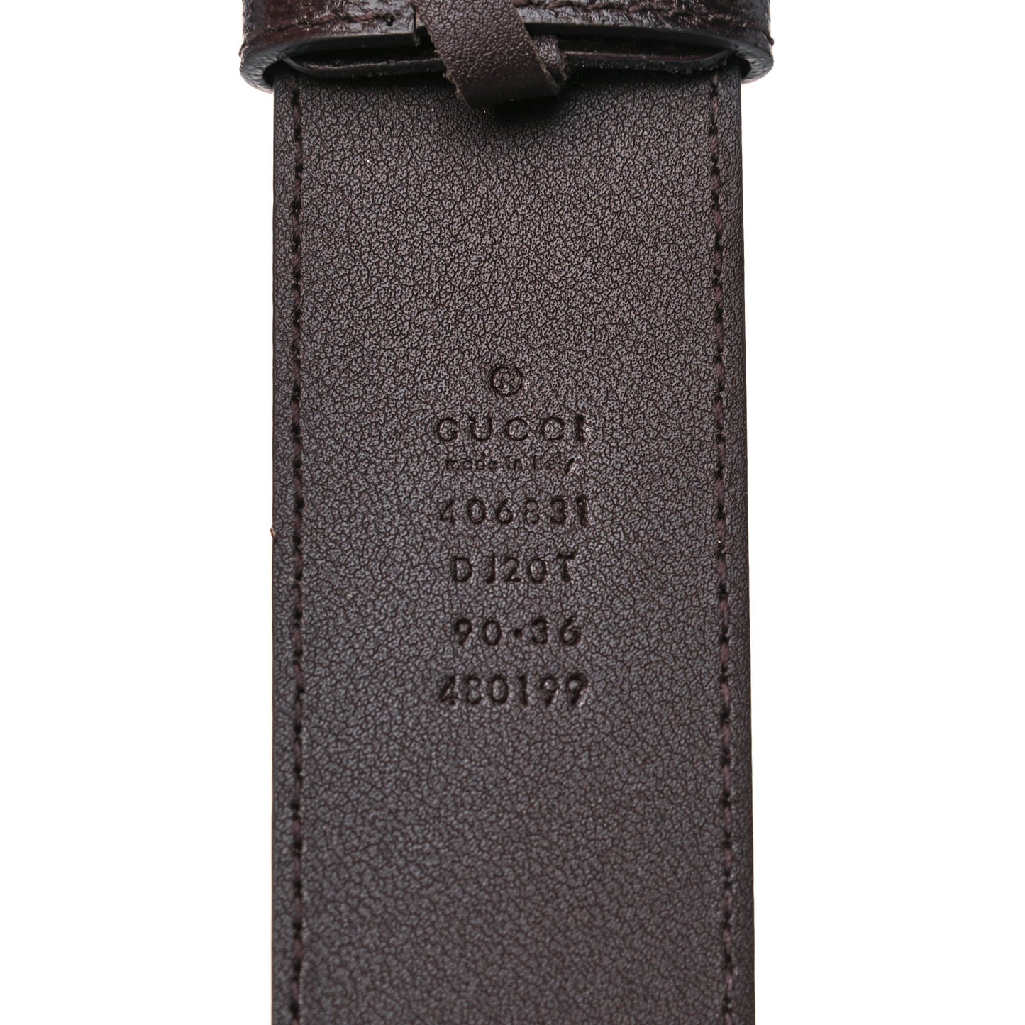 Textured Dollar Calfskin Double G 40mm Belt 90 36 Dark Cocoa