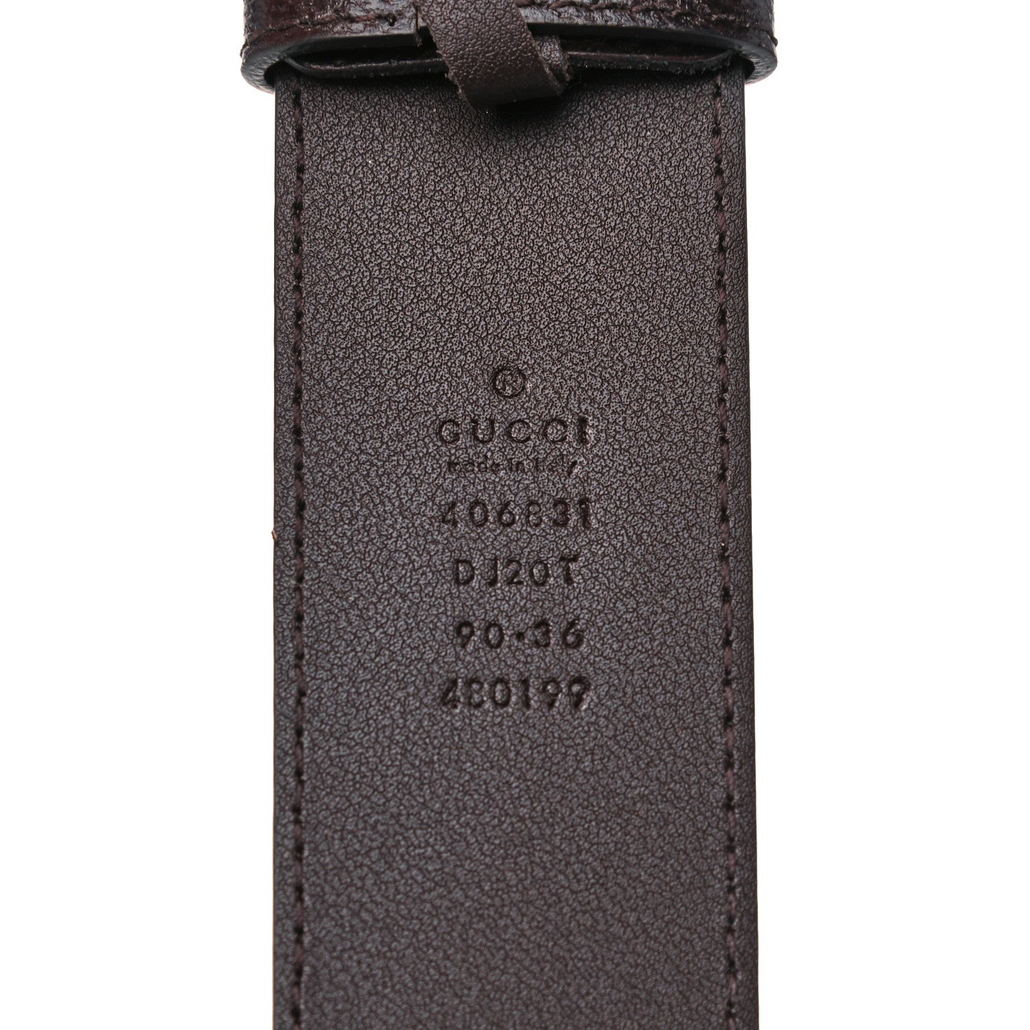 Gucci Textured Dollar Calfskin Double G 40mm Belt 90 36 Dark Cocoa 5 of 7
