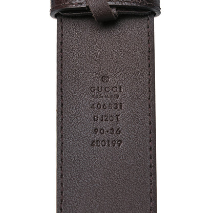 Gucci Textured Dollar Calfskin Double G 40mm Belt 90 36 Dark Cocoa 5 of 7
