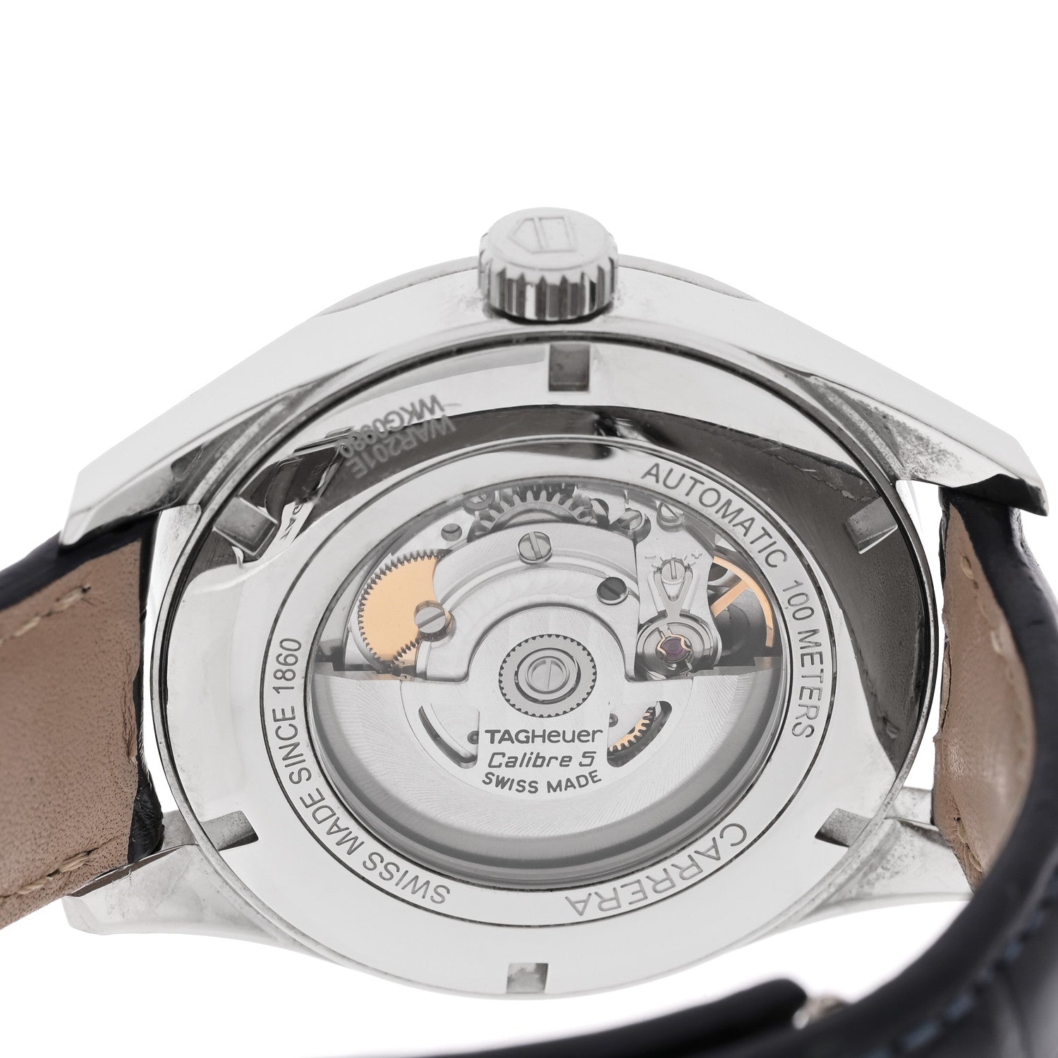 Tag Heuer Stainless Steel Alligator 41mm Carrera Calibre 5 Automatic Watch Blue WAR201E 4 of 4