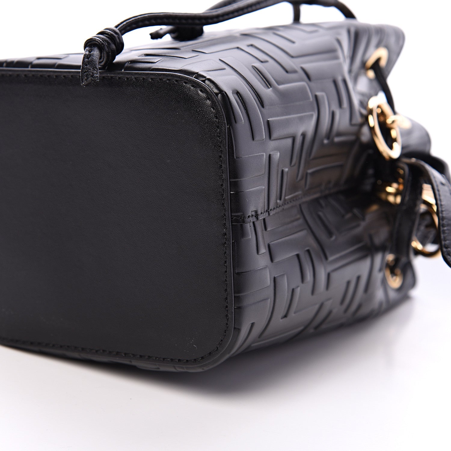 Fendi Vitello Liberty F is Fendi FF 1974 Embossed Mini Mon Tresor Bucket Bag Black 9 of 9