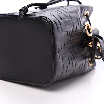 Fendi Vitello Liberty F is Fendi FF 1974 Embossed Mini Mon Tresor Bucket Bag Black 9 of 9