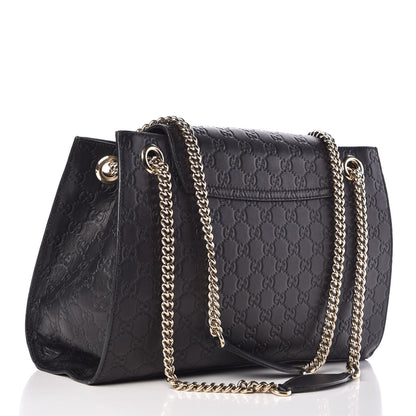 Gucci Guccissima Large Emily Chain Shoulder Bag Black 3 of 13