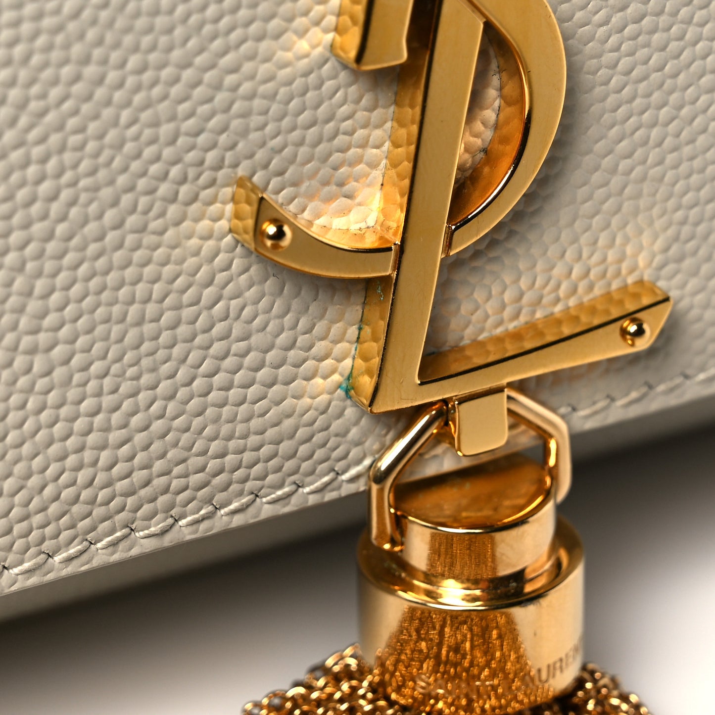 Grain De Poudre Small Classic Monogram Kate Tassel Satchel Crema Soft
