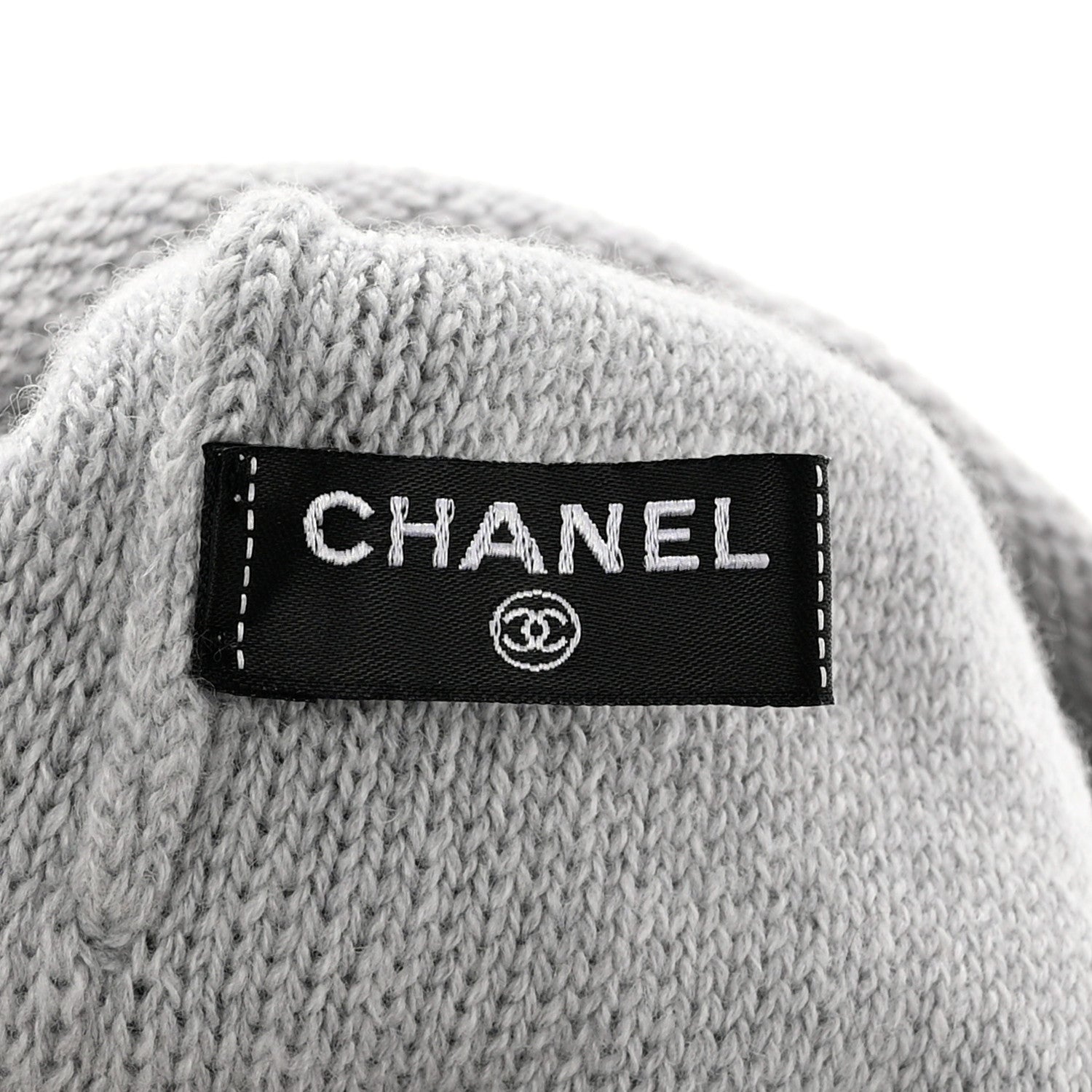 Chanel Cashmere CC Beanie Hat Grey 5 of 6