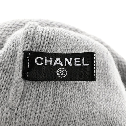 Chanel Cashmere CC Beanie Hat Grey 5 of 6