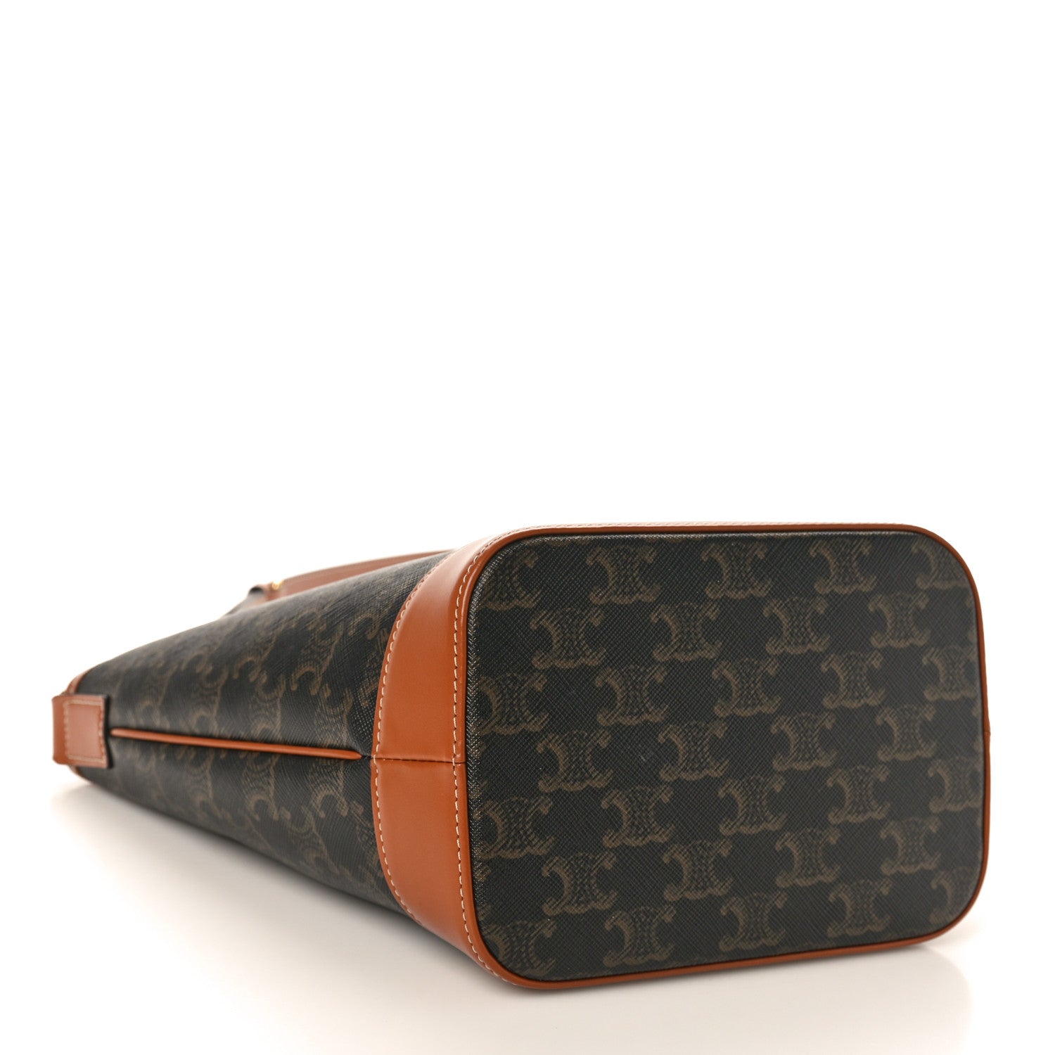 Celine Triomphe Canvas Calfskin Small Bucket Bag Tan 4 of 10