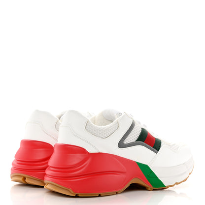 Gucci Lavaredo Eco Fabric Mesh Web Womens Rhyton Reflective Sneakers 36.5 Great White Green Red Silver 4 of 12