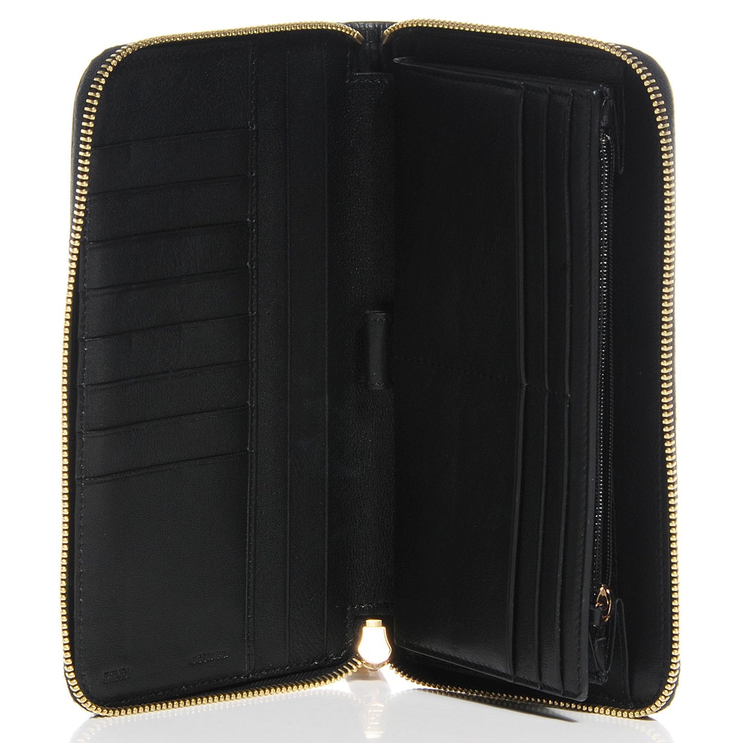 Pequin Cuoio Vegetale Zip Around Wallet Tobacco Black