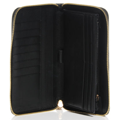 Fendi Pequin Cuoio Vegetale Zip Around Wallet Tobacco Black 5 of 7