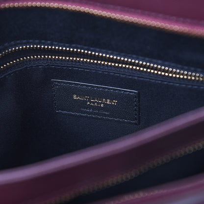 Saint Laurent Grain de Poudre Matelasse Chevron Small Tribeca Shopping Bag Rouge Legoin 5 of 9