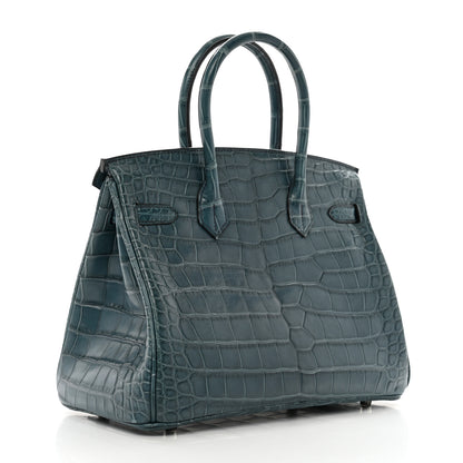 Hermes Matte Alligator Birkin 30 Bleu Tempete 3 of 13