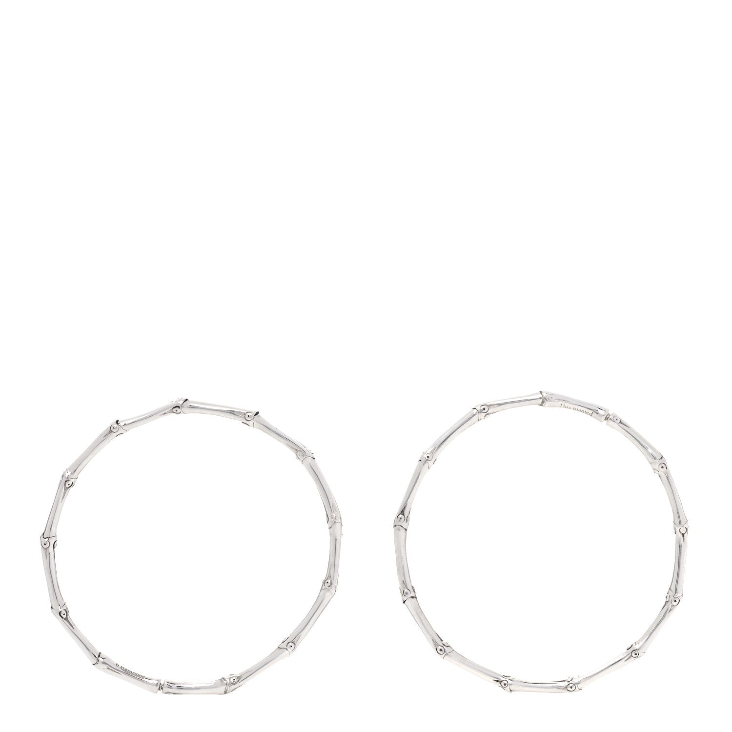 John Hardy Sterling Silver 57mm Bamboo Hoop Earrings 3 of 11