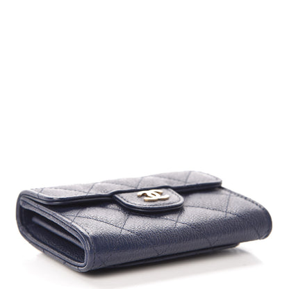 Chanel Letter Calfskin Embossed Quilted Card Holder Dark Blue 4 of 8