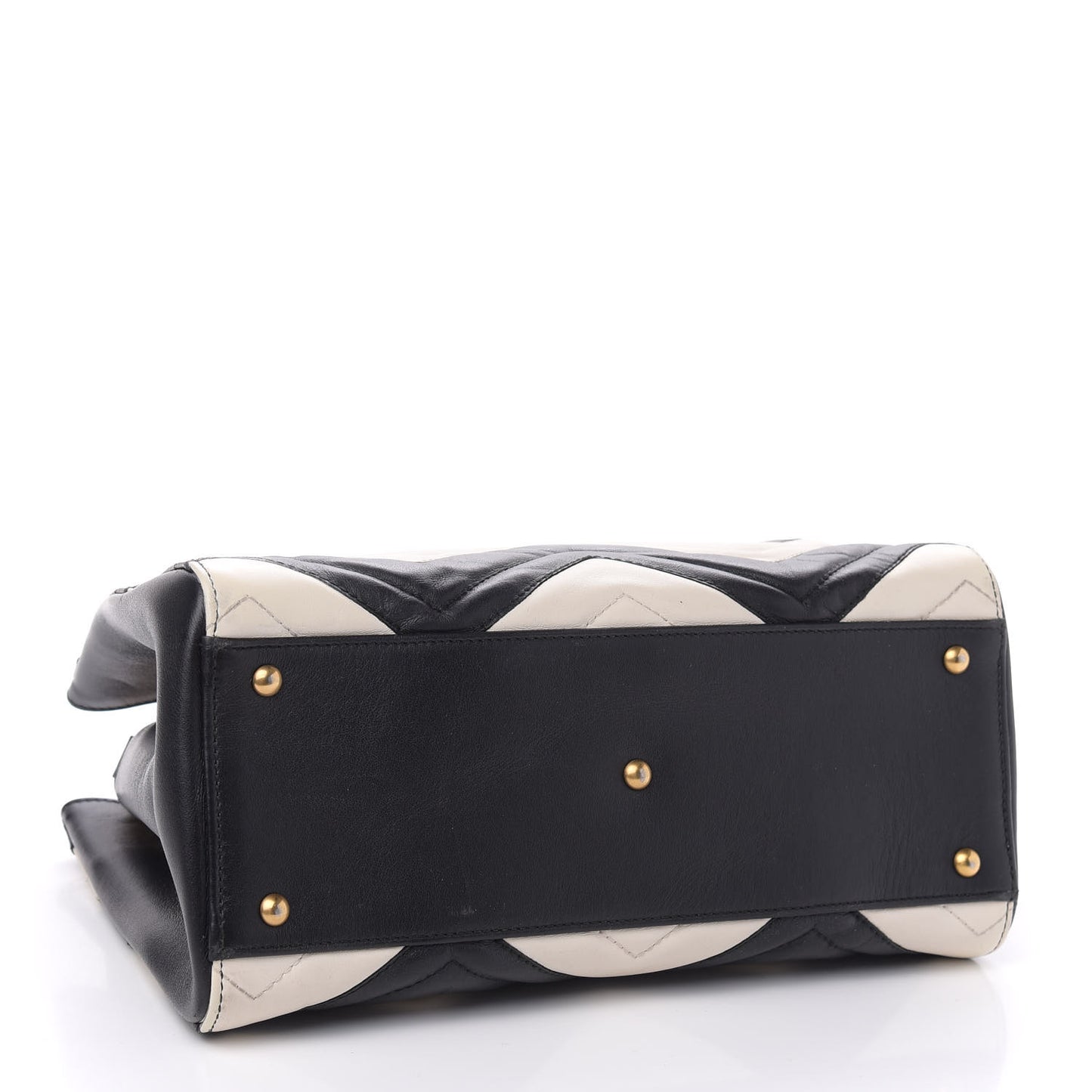 Calfskin Matelasse Small GG Marmont Tote Black White