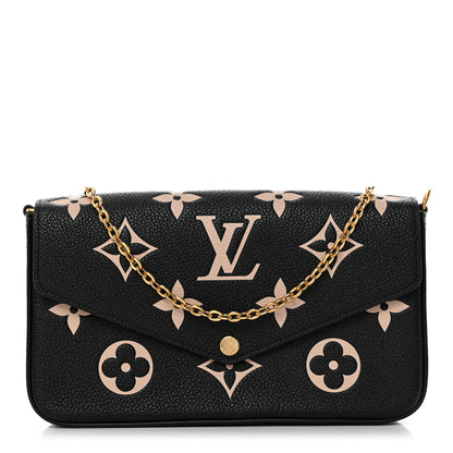 Louis Vuitton Empreinte Monogram Giant Felicie Pochette Black Beige 1 of 10