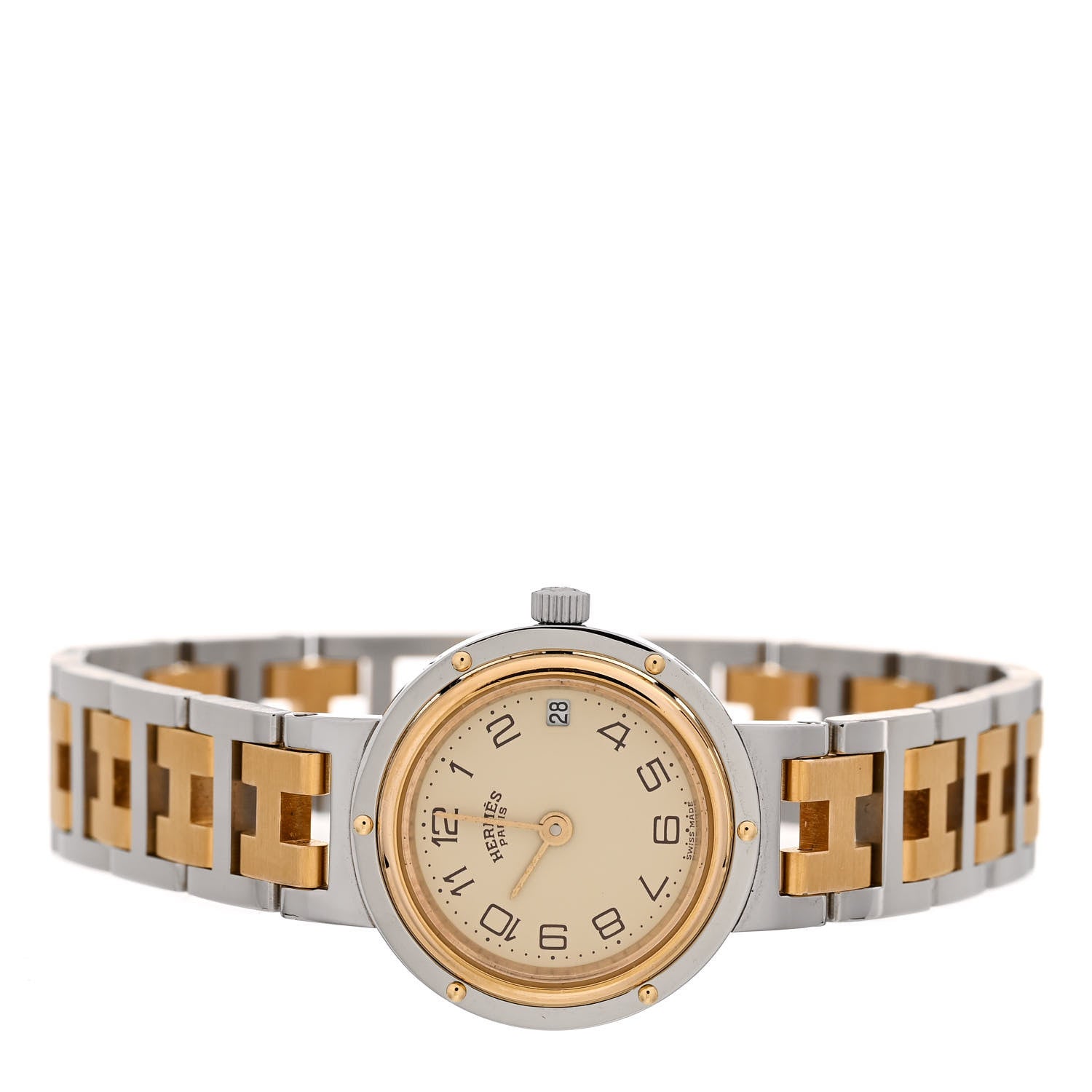 Hermes Stainless Steel 24mm Clipper Quartz Watch Gold 2 of 4