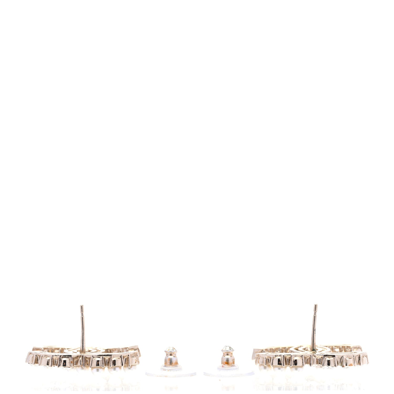 Chanel Crystal Pearl CC Dazzling Domino Earrings Gold 3 of 5