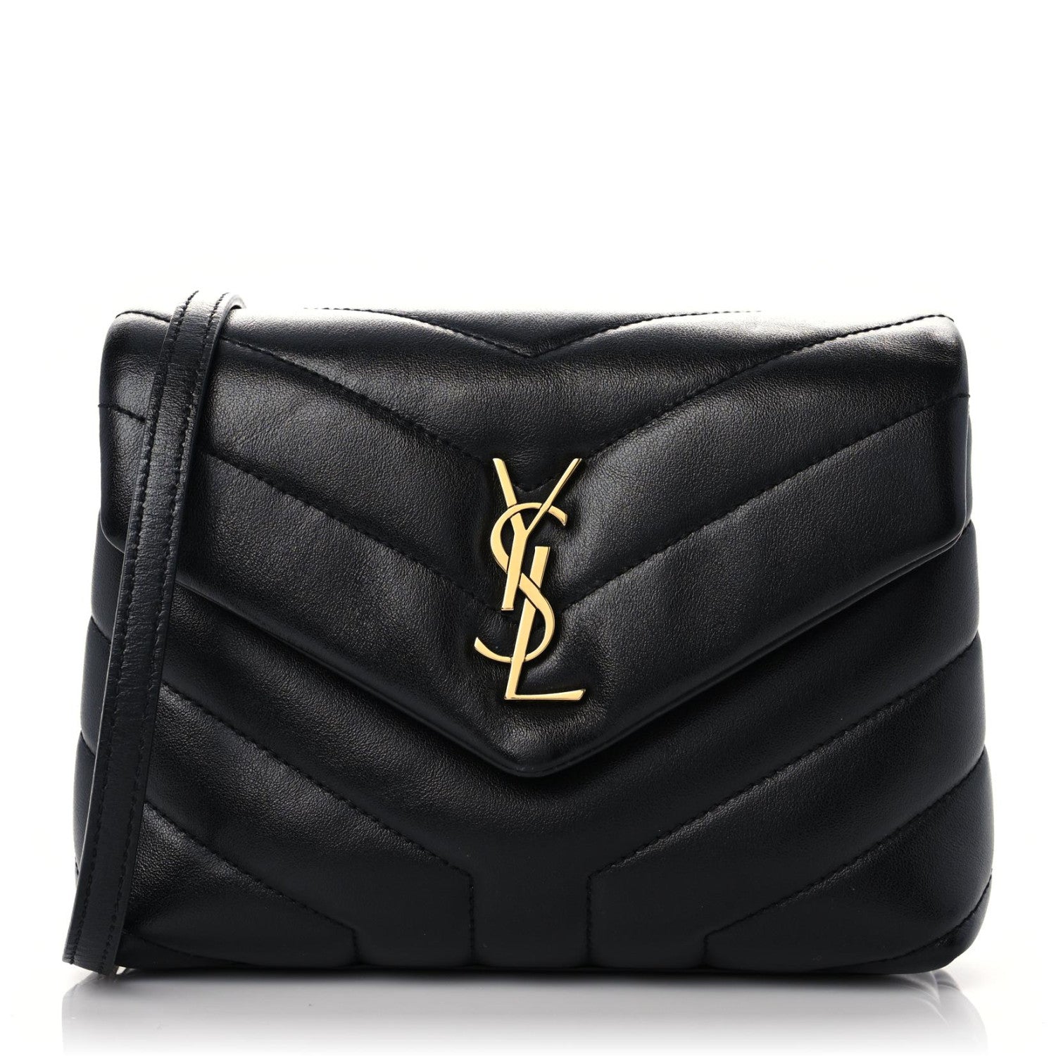 Saint Laurent Calfskin Y Quilted Monogram Toy Loulou Crossbody Bag Black 1 of 10