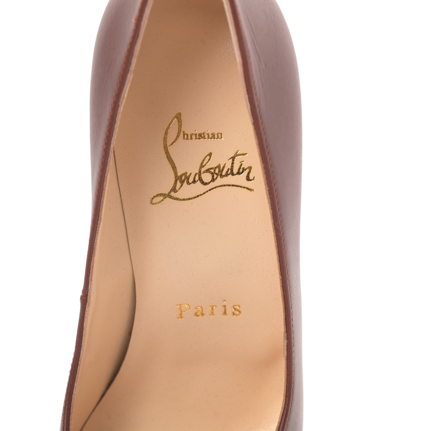 Christian Louboutin Calfskin Palais Royal Trepointe 140 Pumps 36.5 Brown 6 of 10