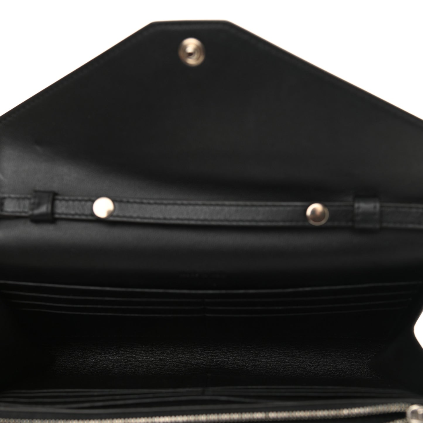 Shiny Calfskin Clutch on a Chain Multicolor