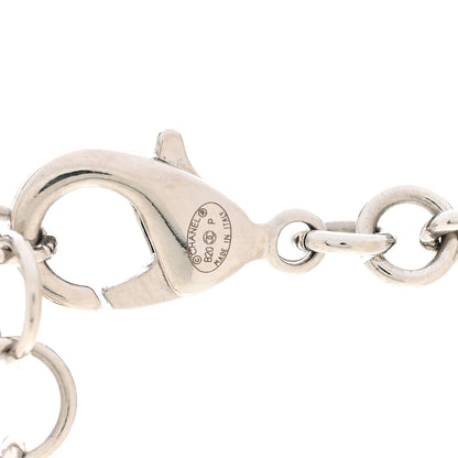 Chanel Pearl Crystal CC Starfall Necklace Silver 5 of 6