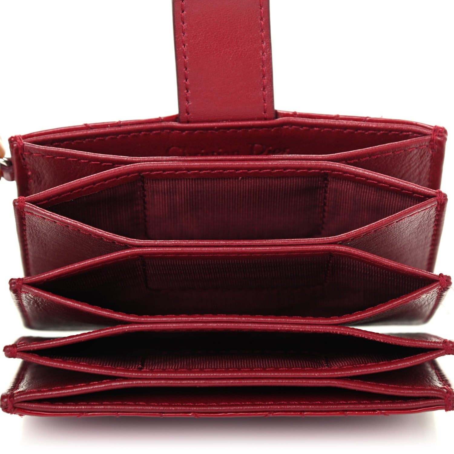 Christian Dior Patent Cannage Lady Dior 5-Gusset Card Holder Scarlet 5 of 5