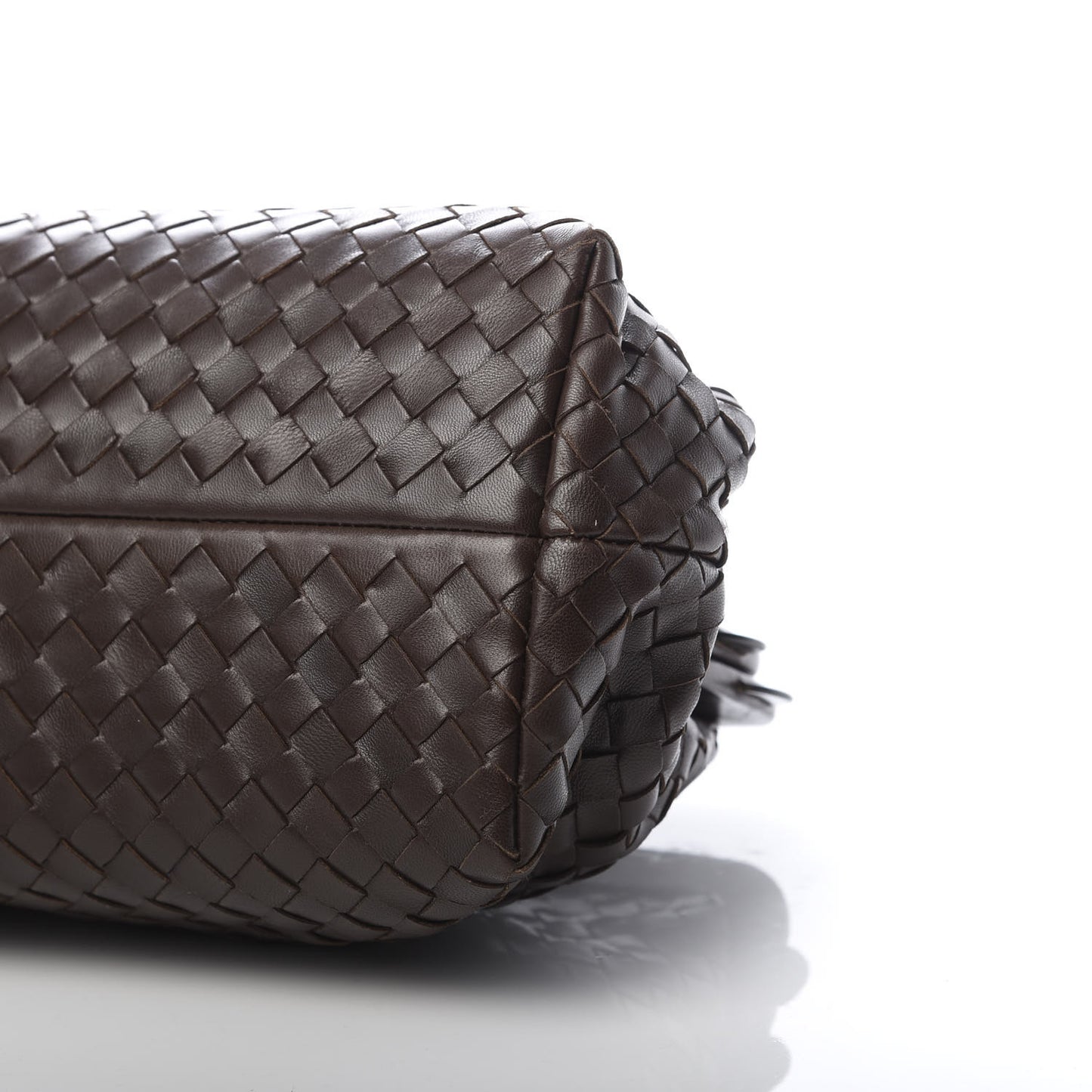Nappa Intrecciato Frame Shoulder Bag Ebano