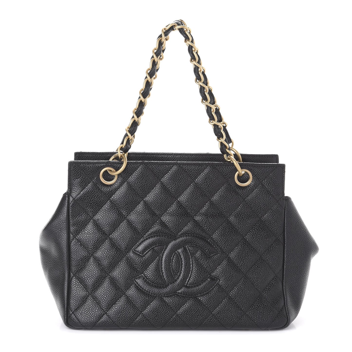 Caviar Quilted Petit Timeless Tote PTT Black