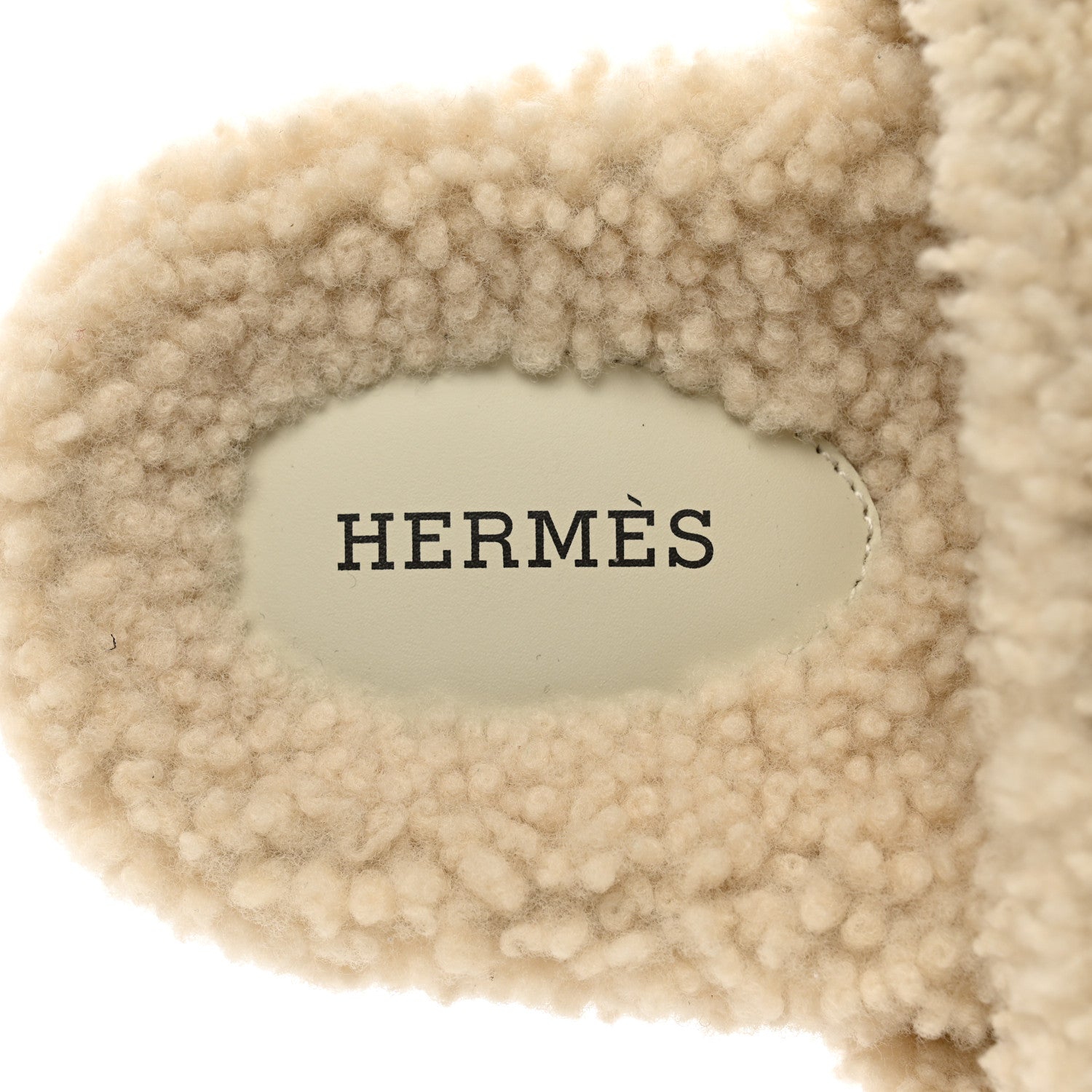 Hermes Woolskin Womens Chypre Sandals 37.5 Ecru 7 of 9