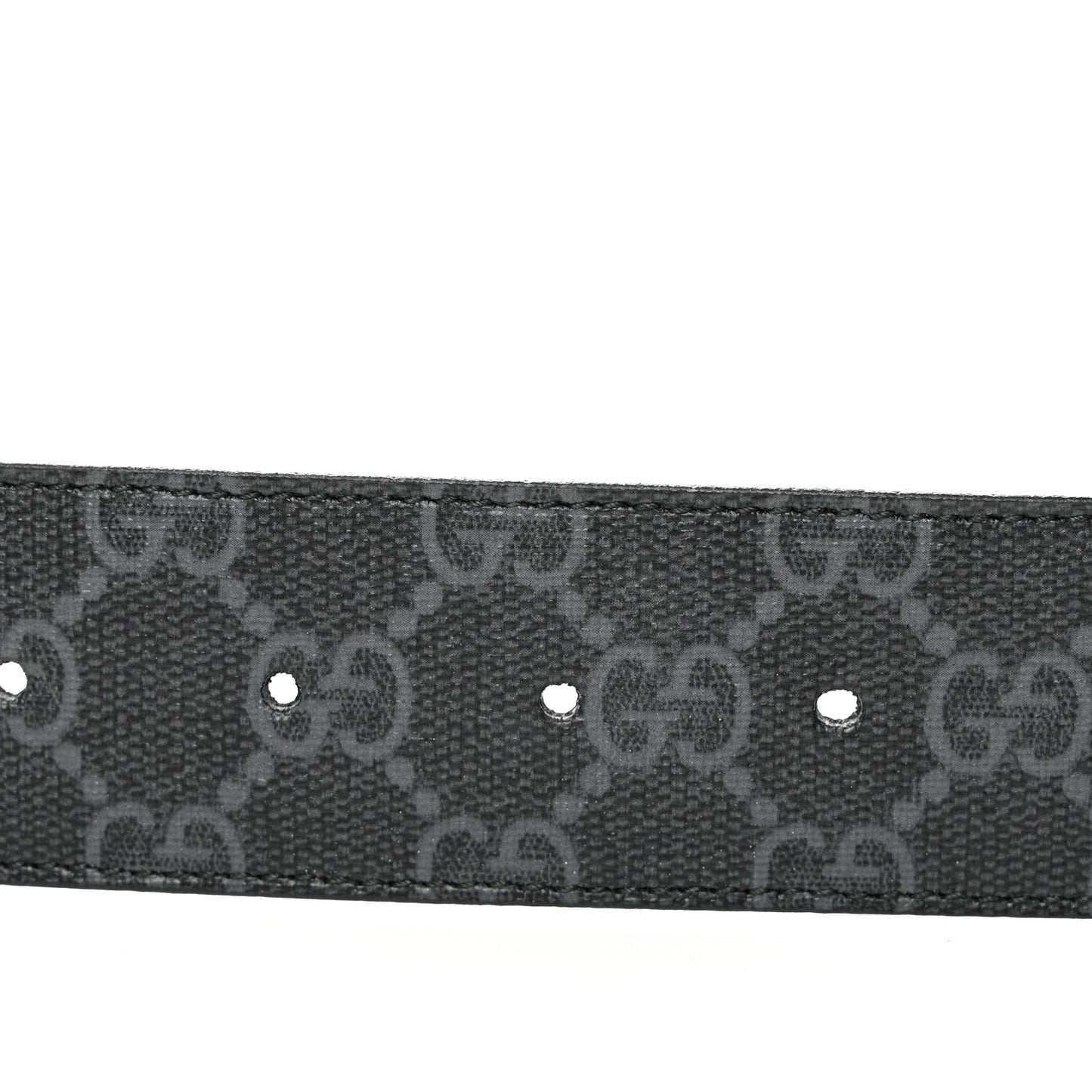 GG Supreme Monogram Selleria Calfskin Interlocking G 40mm Belt 90 36 Black Grey