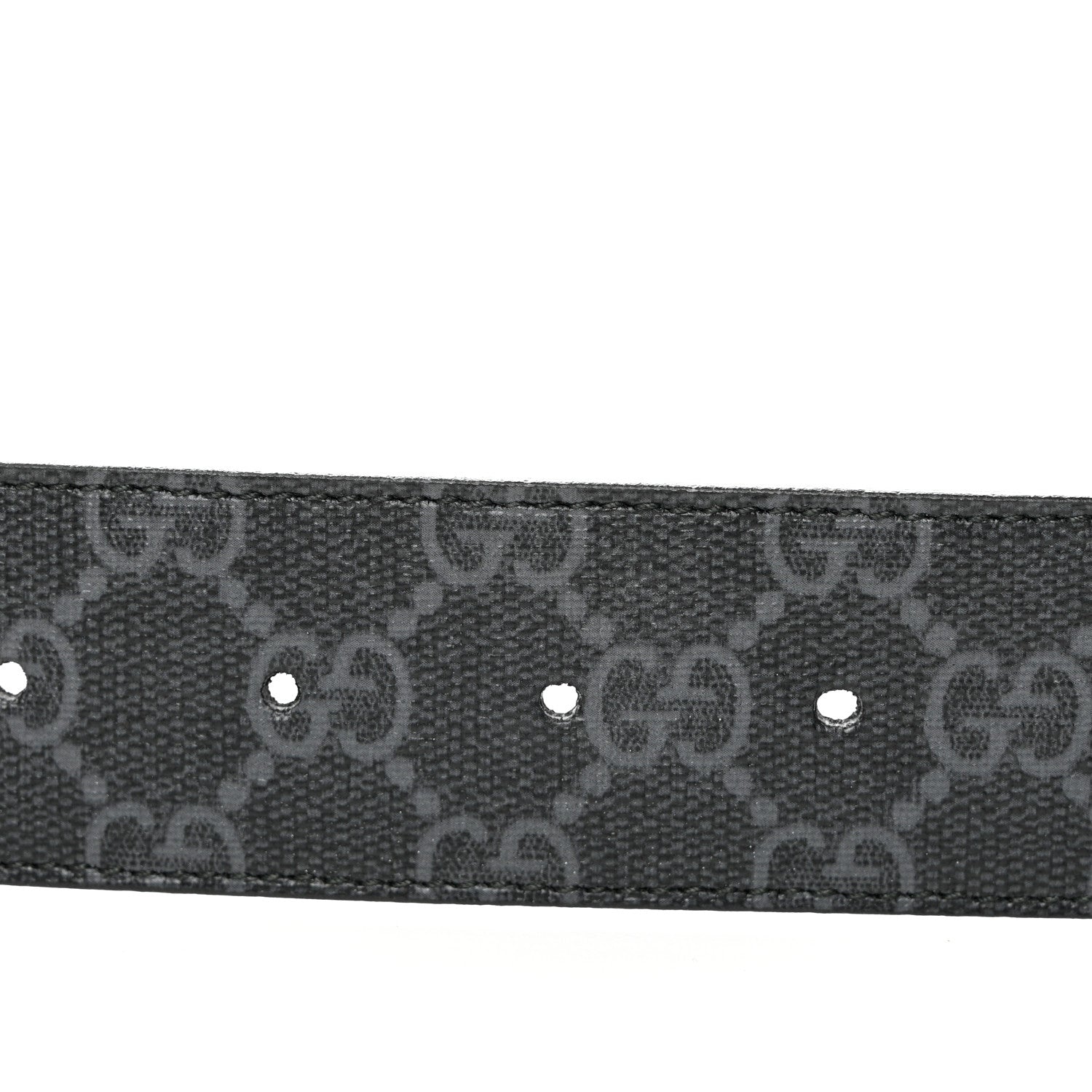 Gucci GG Supreme Monogram Selleria Calfskin Interlocking G 40mm Belt 90 36 Black Grey 4 of 4