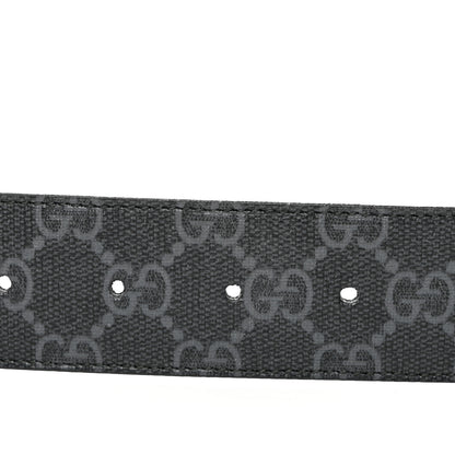 Gucci GG Supreme Monogram Selleria Calfskin Interlocking G 40mm Belt 90 36 Black Grey 4 of 4