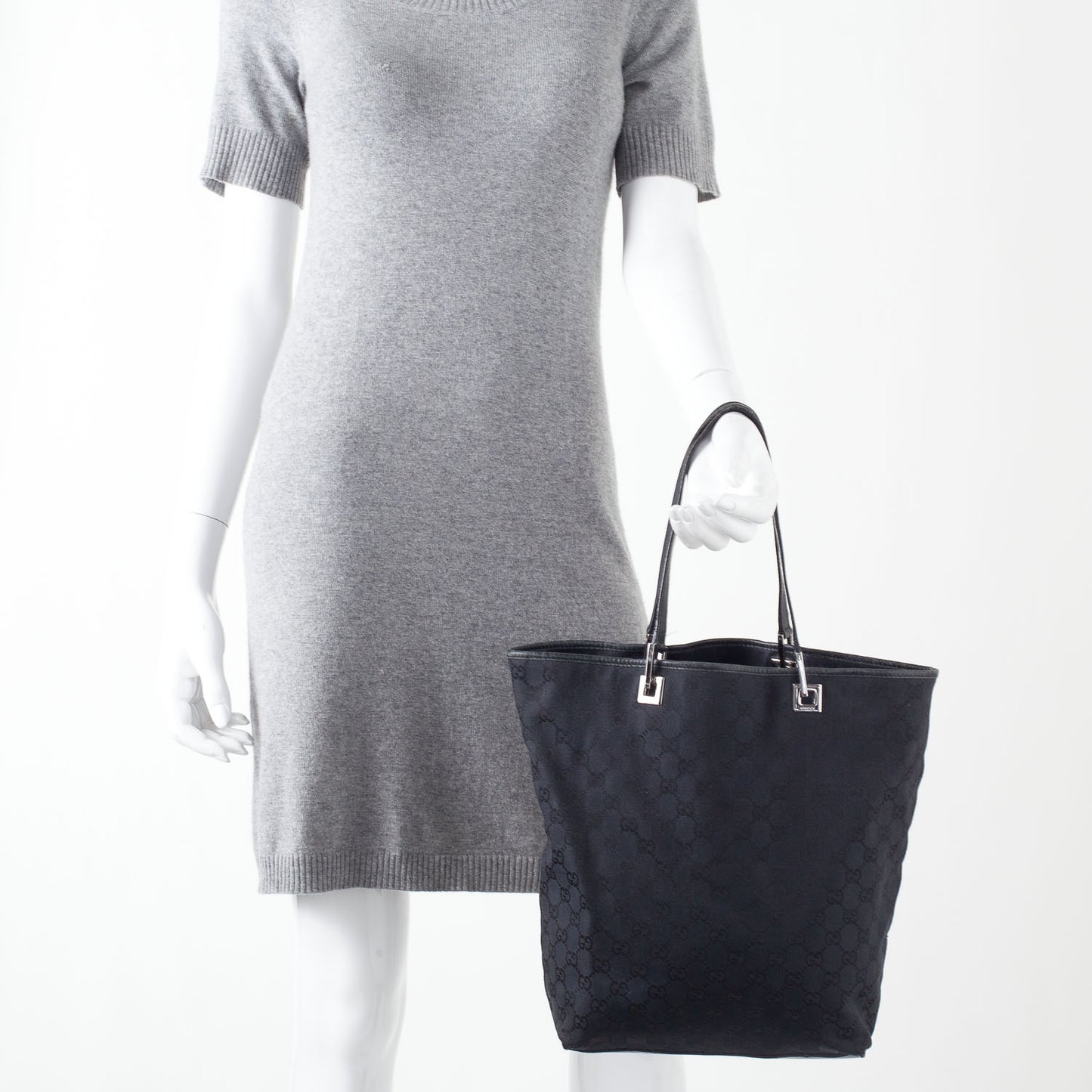 Monogram Large Bucket Tote Black