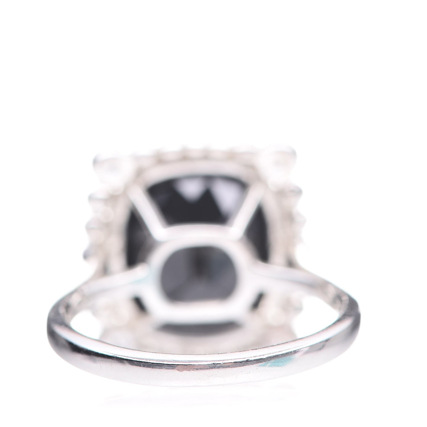 Sterling Silver Black Spinel Diamond 15mm Ziegfeld Ring 50 5.25