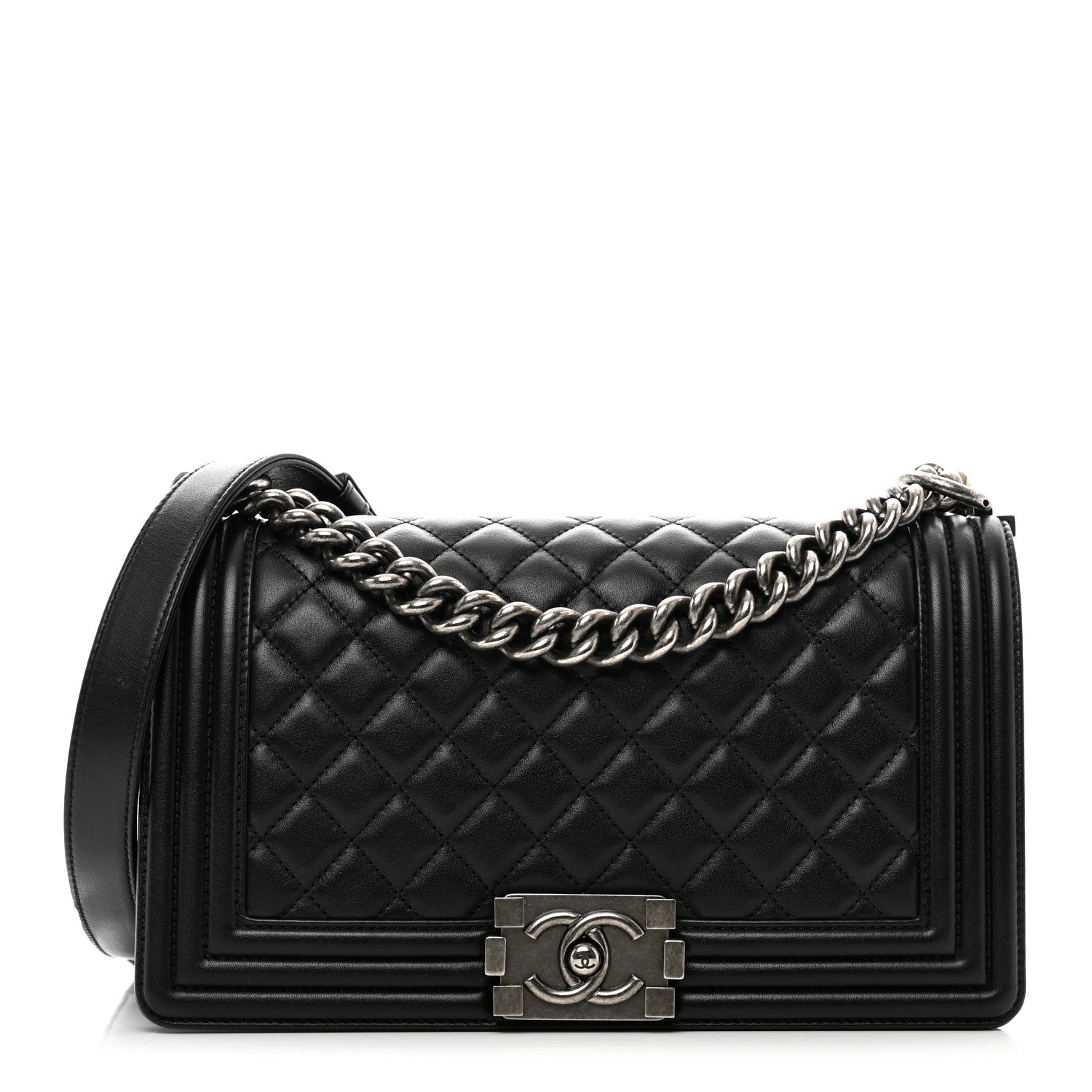 Chanel Lambskin Quilted Medium Boy Flap Black 1 of 10