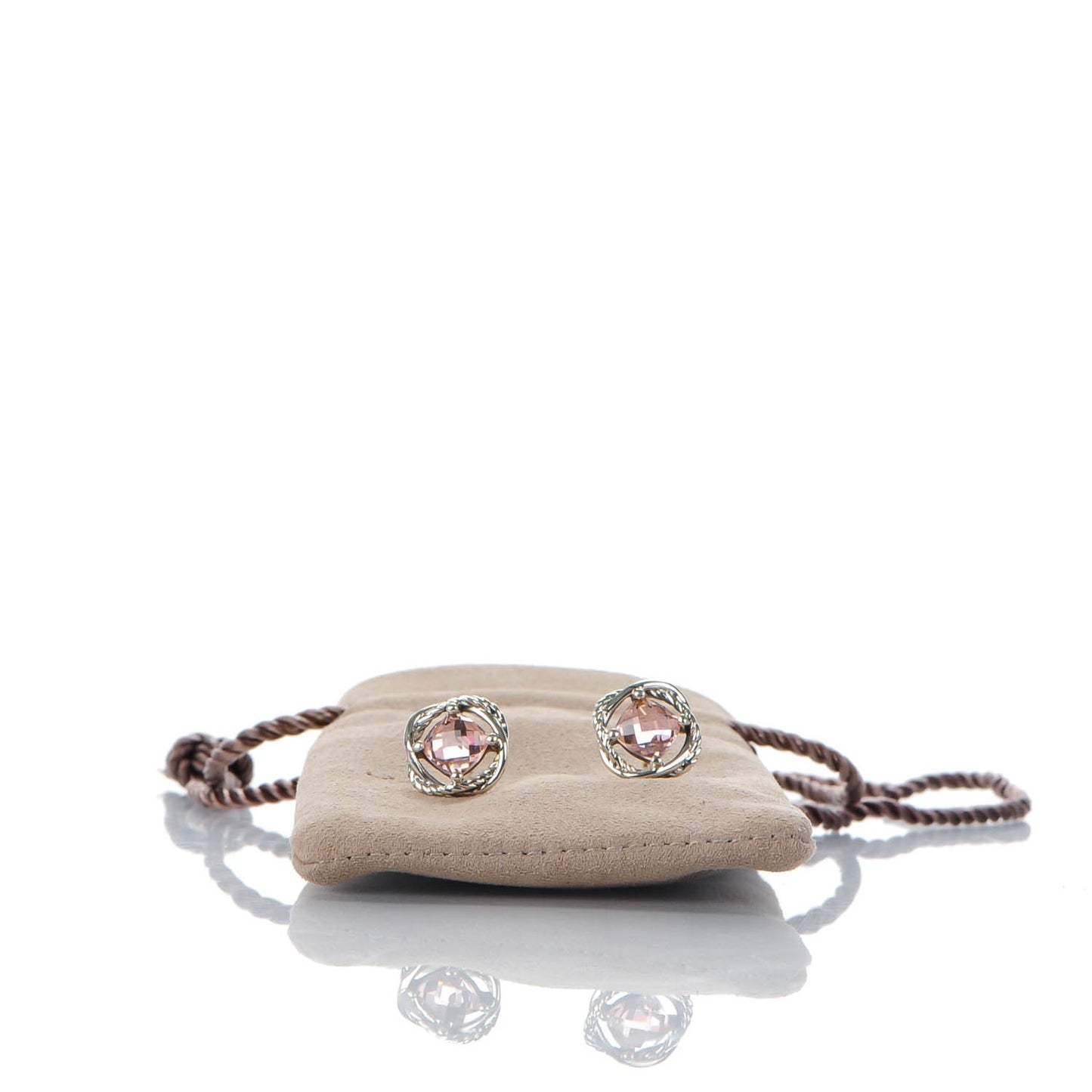 Sterling Silver Morganite 7mm Infinity Earrings