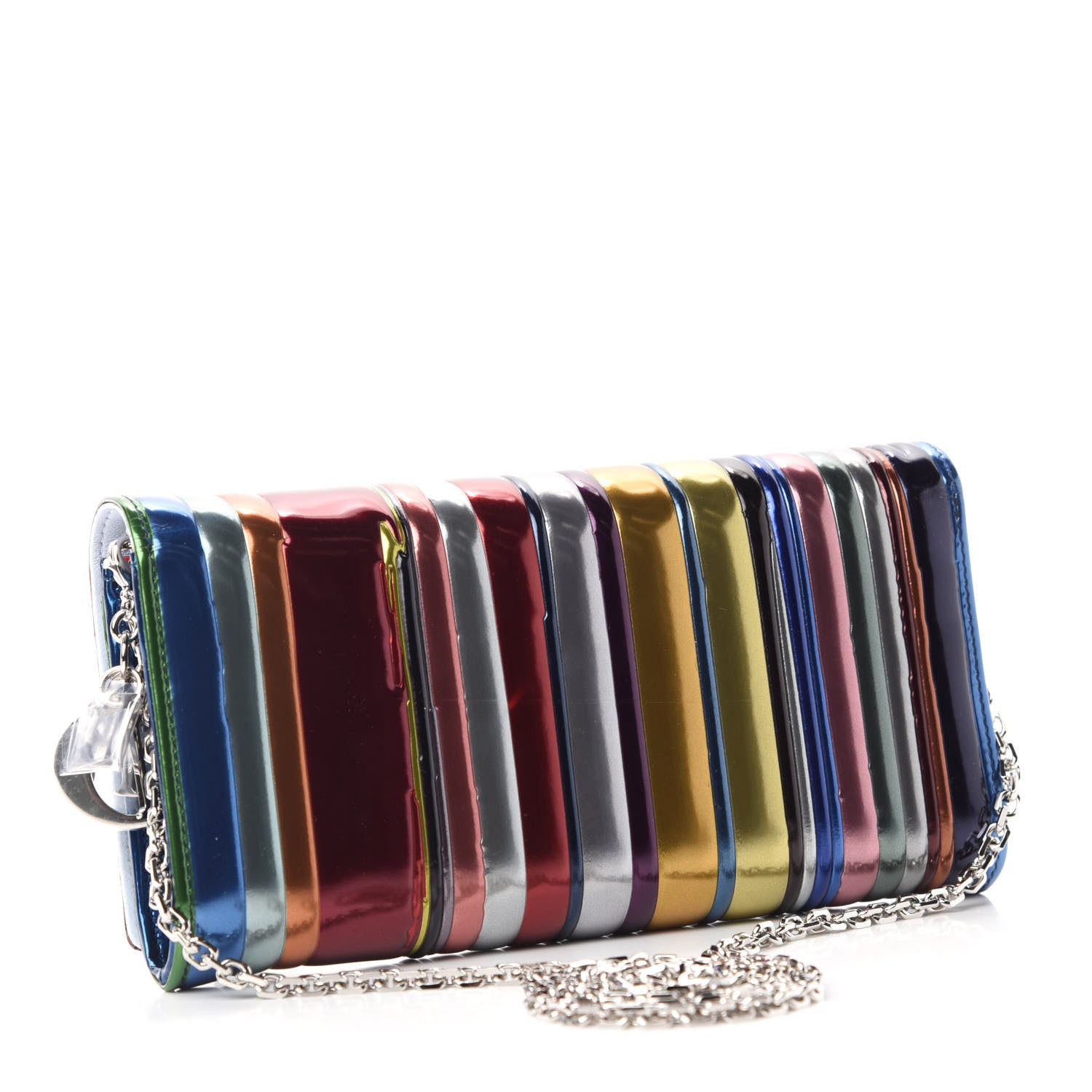 Christian Dior X Ian Davenport Patent Lady Dior Rendezvous Chain Wallet Multicolor 3 of 10