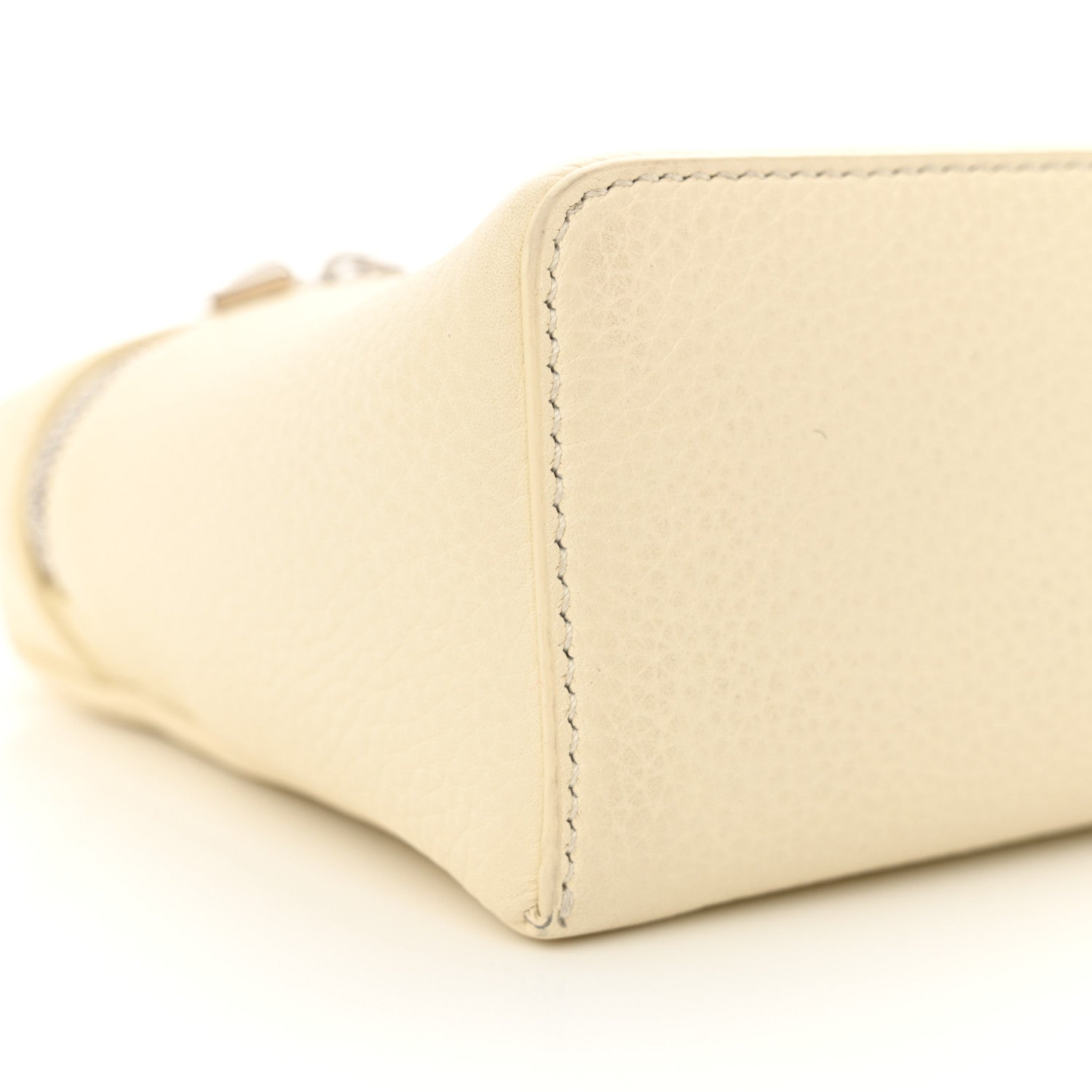 Loro Piana Grained Calfskin L19 Extra Pocket Pouch Whisper White 8 of 9