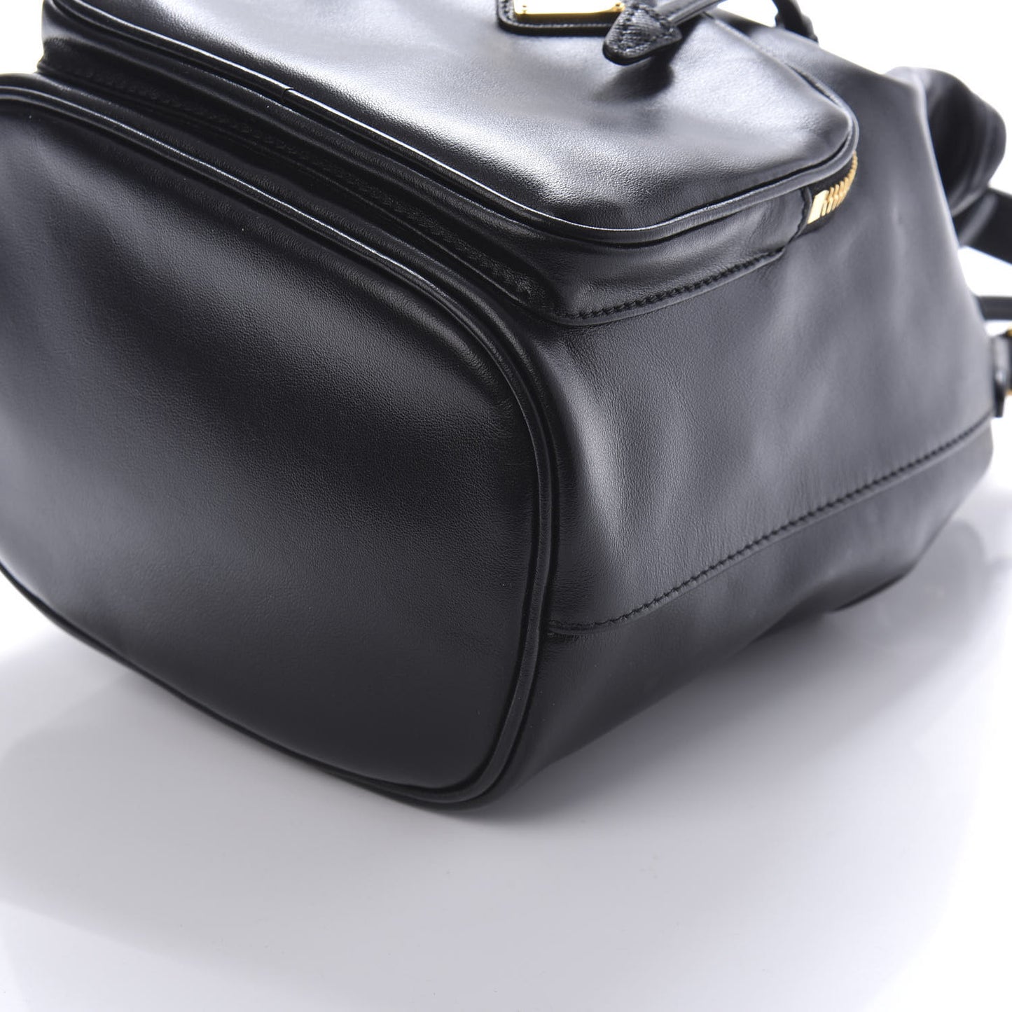 Soft Calf Saffiano Mini Bucket Crossbody Bag Black