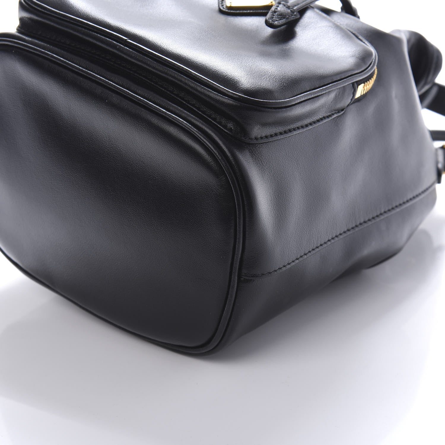 Prada Soft Calf Saffiano Mini Bucket Crossbody Bag Black 7 of 9