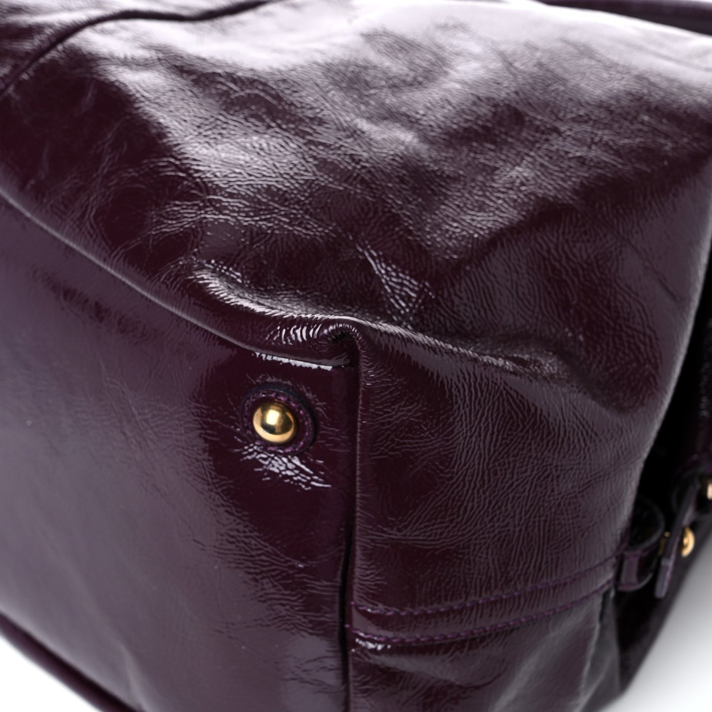 Textured Patent Medium Easy Sac Purple