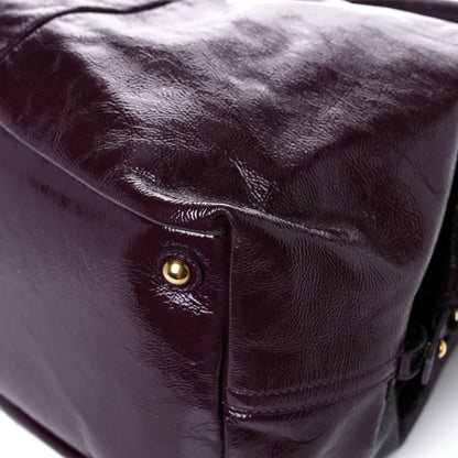Saint Laurent Textured Patent Medium Easy Sac Purple 9 of 15