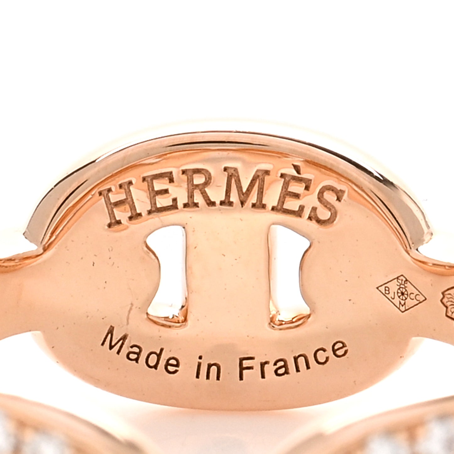 18K Rose Gold Diamond PM d'Ancre Enchainee Ring 50 5.25