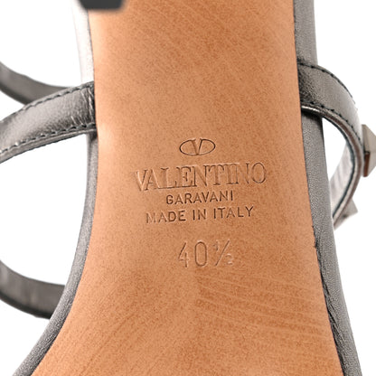 Valentino Garavani Metallic Nappa Rockstud Gladiator 105mm Sandals 40.5 Gray 7 of 10